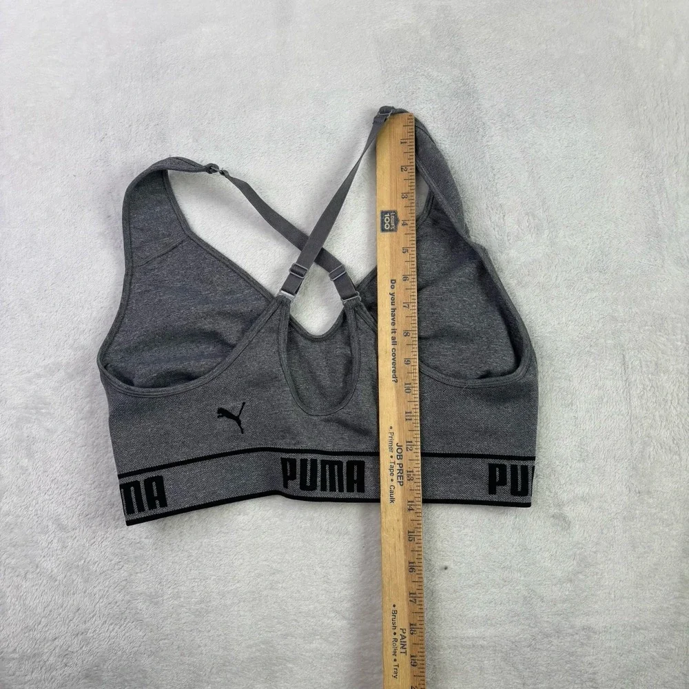Puma Grey Activewear Athletic Sports Bra Racerback Women's XL